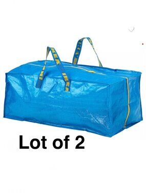 Lot of 2 IKEA FRAKTA Zippered Large Storage Bag For Cart or Backpack NWT